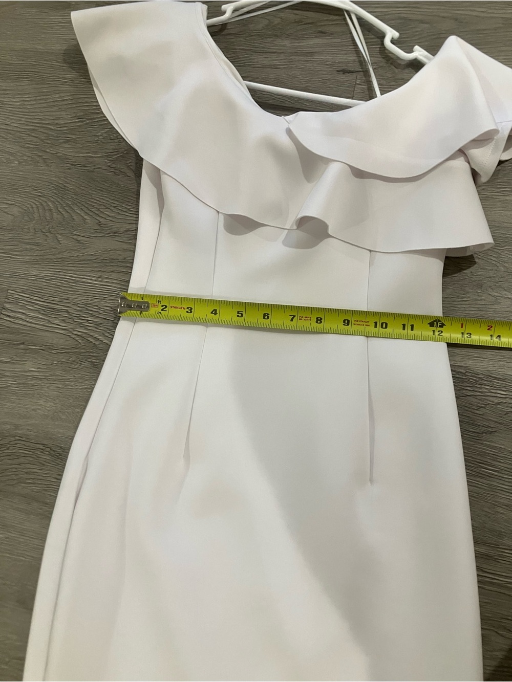 Guess White Asymmetrical Ruffle Top Dress Small - Picture 13 of 16